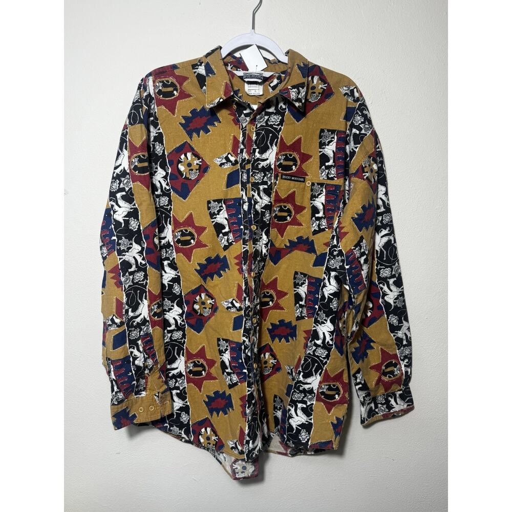 Vintage Rocky Mountain Clothing Long Sleeve XL Western Cowboy Button Up